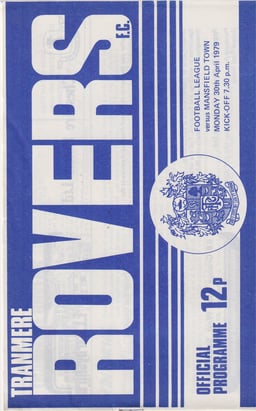 Tranmere Rovers v Mansfield Town Match Programme 1979-04-30